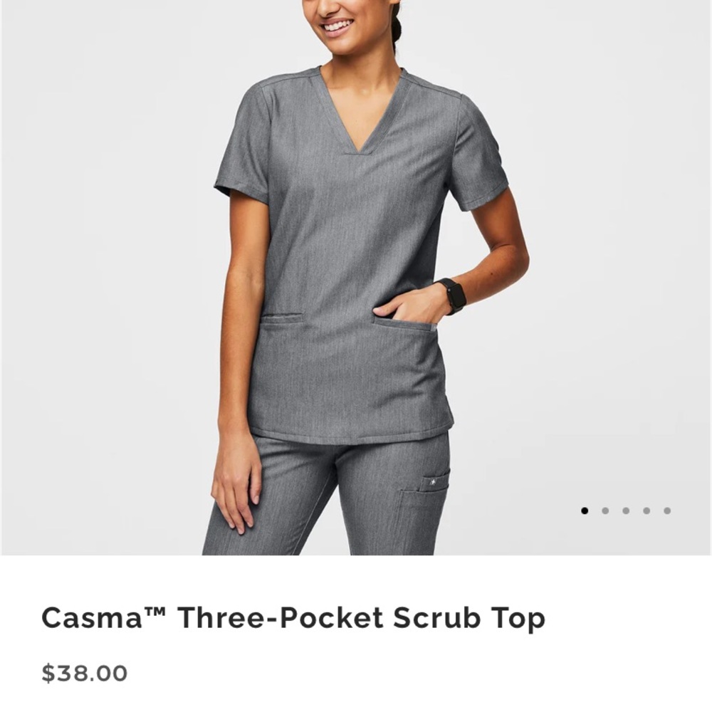 Figs Casma scrub top XS- graphite